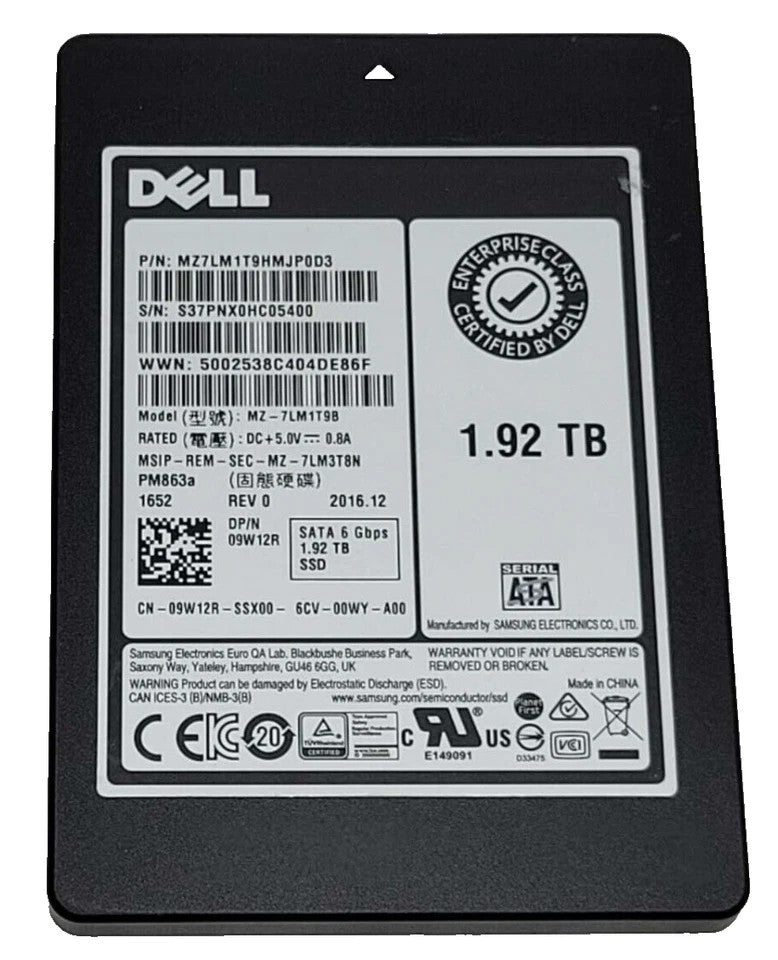 Dell 1.9TB SSD SATA K5P0T