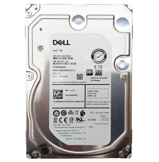 Dell 8TB 7.2K SATA 92MDW