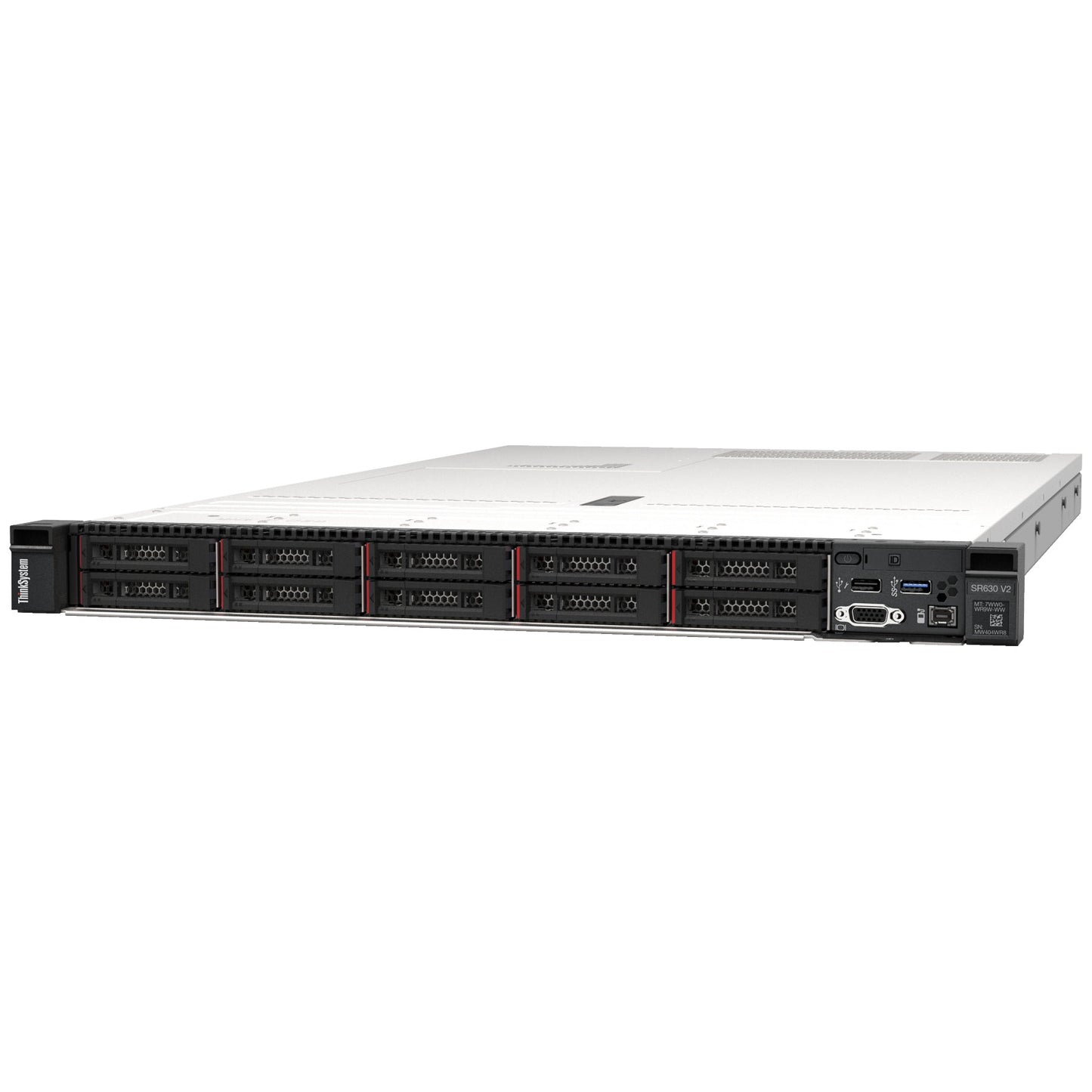 Lenovo ThinkSystem SR630 V2 1U rackserver sett forfra