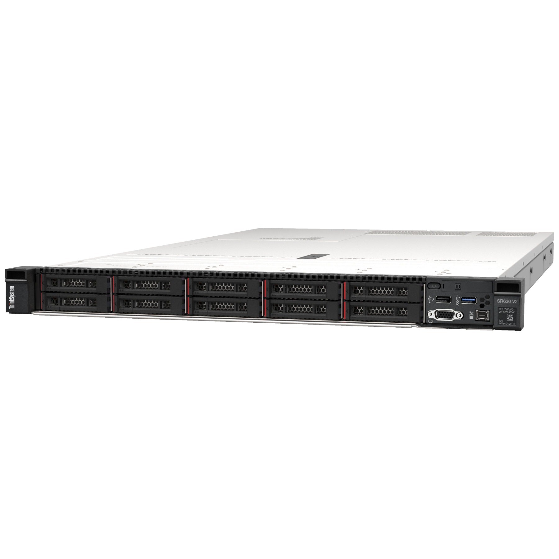 Lenovo ThinkSystem SR630 V2 1U rackserver sett forfra